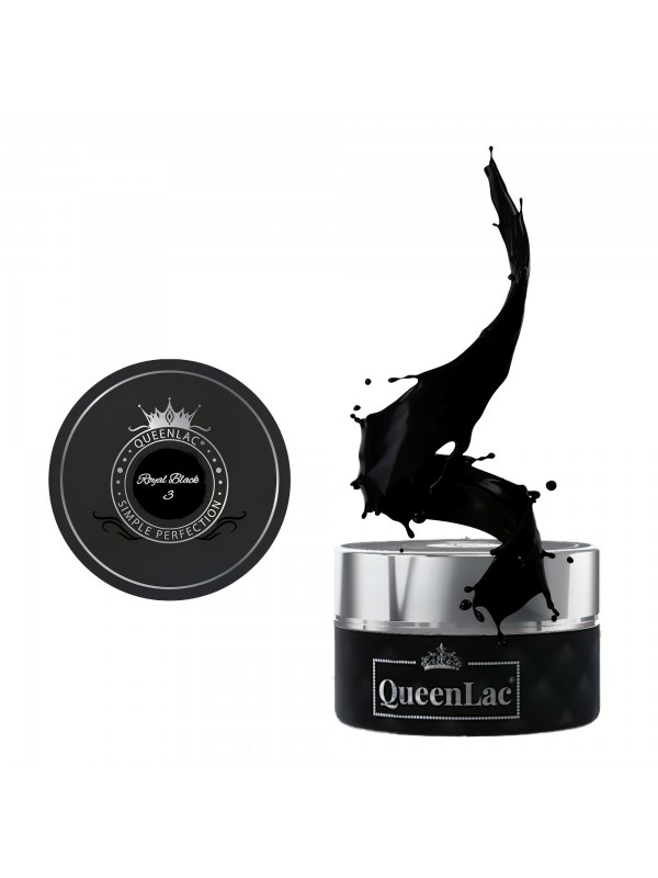 QueenLac UV nagellak /03/ Royal Black 5 ml