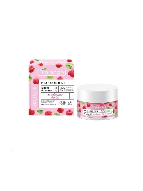 Bielenda ECO SORBET Hydraterende en verzachtende gezichtscrème Framboos 50 ml