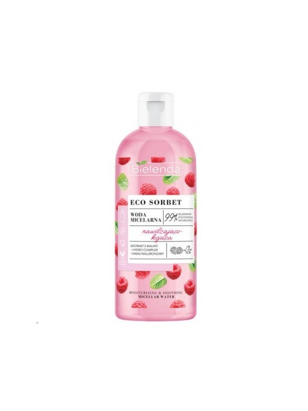 Bielenda ECO SORBET Hydraterend en verzachtend micellair water Framboos 500 ml