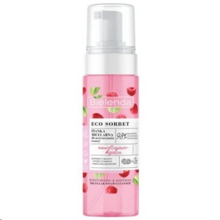 Bielenda ECO SORBET Hydraterende en verzachtende micellaire gezichtsreinigingsschuim Framboos 150 ml