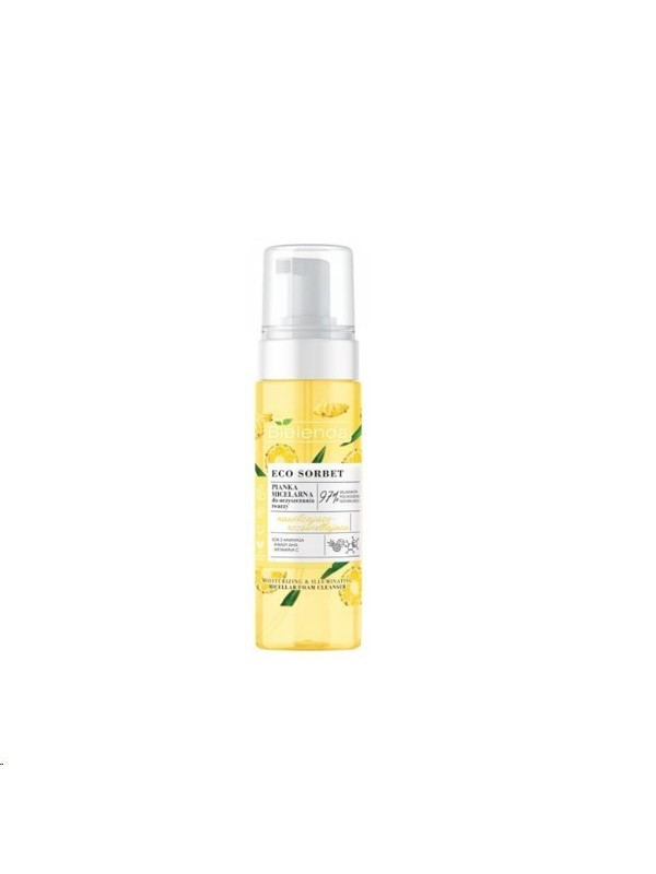 Bielenda ECO SORBET Hydraterende en verhelderende micellaire gezichtsreinigingsschuim Ananas 150 ml