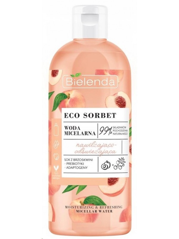 Bielenda ECO SORBET Hydraterend en voedend micellair water Perzik 500 ml