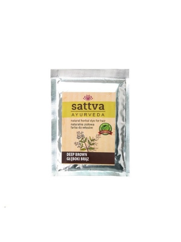 Sattva Ayurveda Naturalna ziołowa Farba do włosów Głęboki Brąz 10 g (31-05-2023)