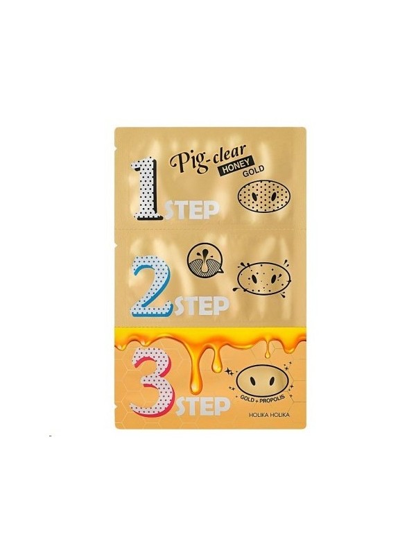 Holika Holika Pig- clear Honey - Set of blackhead cleansing patches 3 pcs