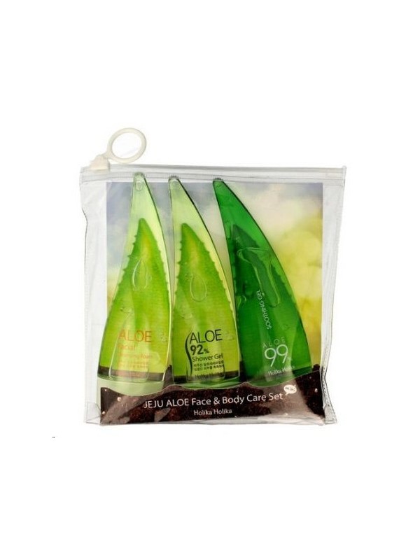 Holika Holika Aloe 99% - Set Multifunctional Gel + Face Wash Foam + Shower Gel 3 x 55 ml