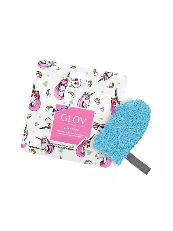 GLOV Quick Treat Bouncy Blue make-up verwijderingshandschoen 1 stuk