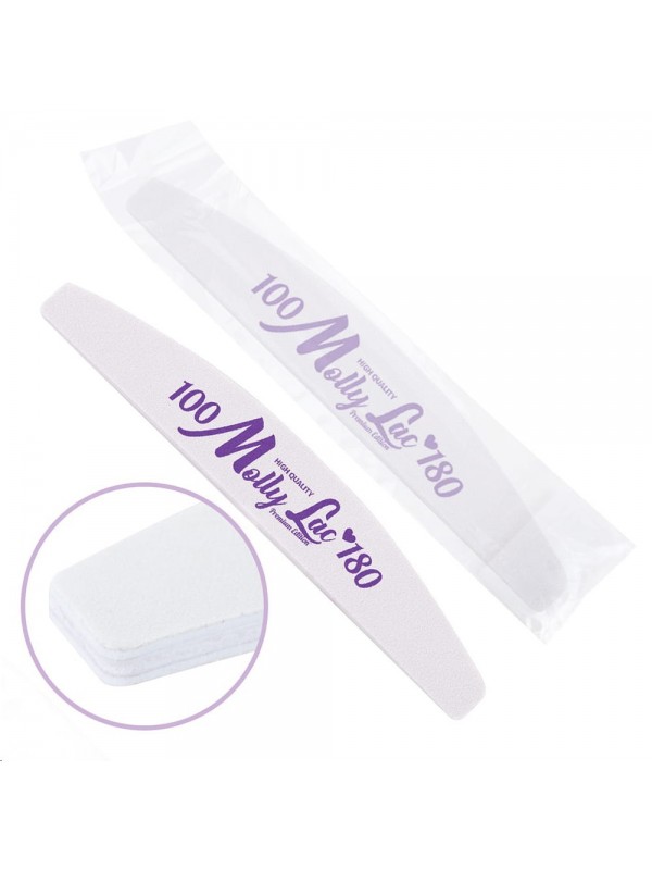 MollyLac High Quality Nail file boat white center 100/180 CU-11 1 piece