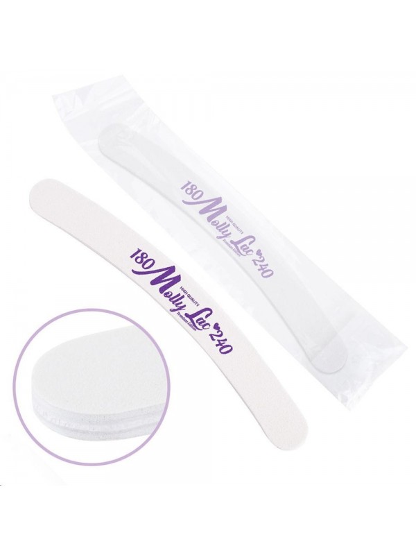 MollyLac High Quality Nail file banan white center 180/240 CU-10 1 piece