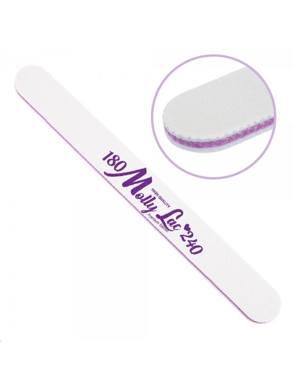 MollyLac Nail file straight purple center 180/240 CU-06 1 piece