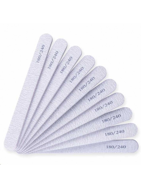 MollyLac Nail file straight zebra 180/240 10 pcs