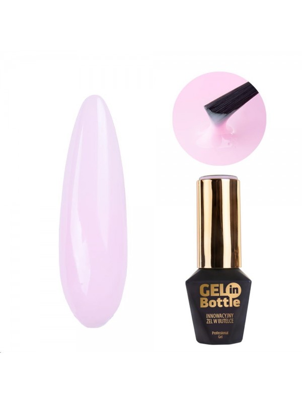 MollyLac Gel in bottle Nail gel in a bottle with a multifunctional brush Ice Pink 10 g