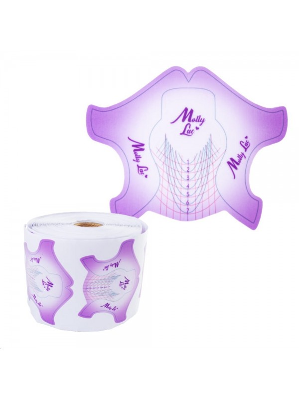 MollyLac Flexible Nail Form Templates Violet 500 pcs