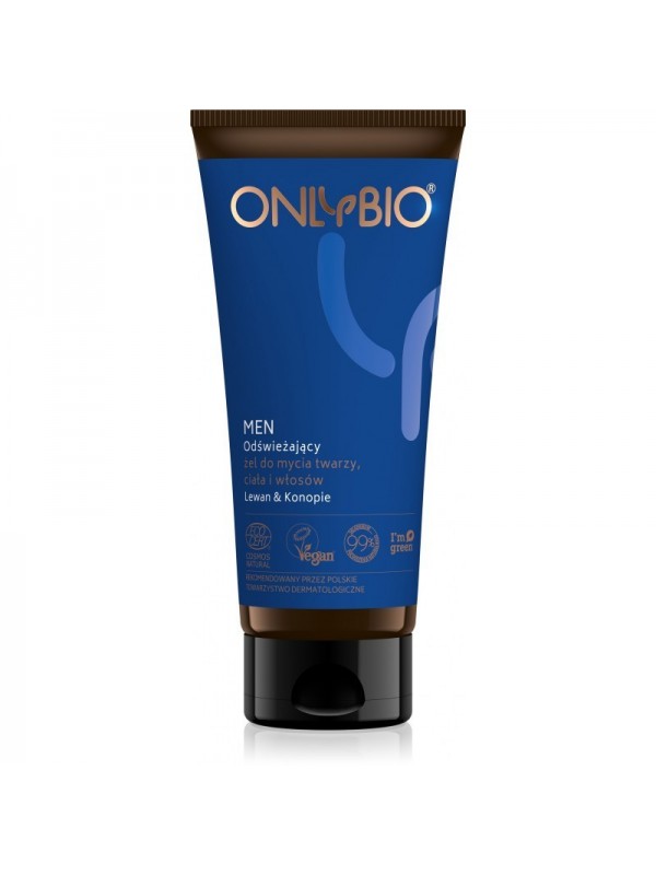 ONLYBIO Men Gel for washing face, body and hair refreshing 200 ml