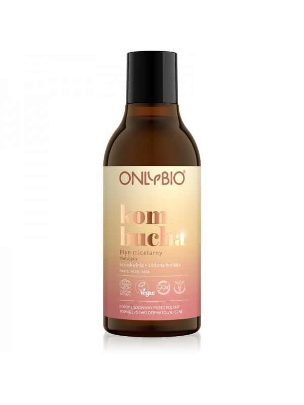 ONLYBIO Matterende Kombucha Micellaire Vloeistof Perzik & Groene Thee 300 ml