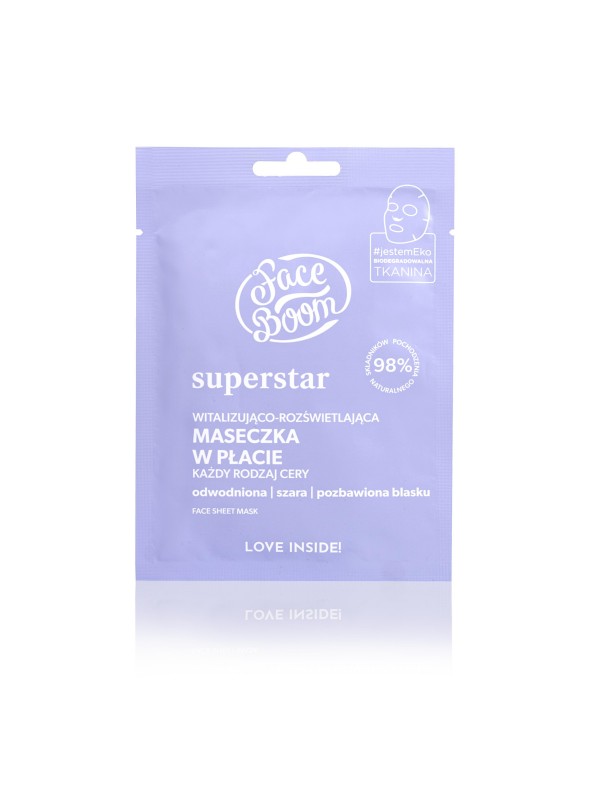 FaceBoom Superstar Vitalizing and illuminating sheet mask 1 piece