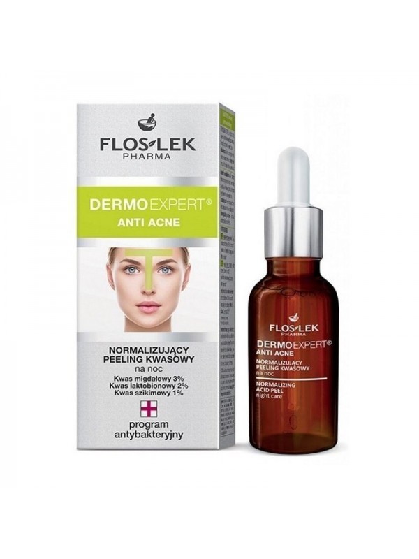 Floslek DERMOEXPERT ANTI ACNE normaliserende nachtzure Peeling 30 ml