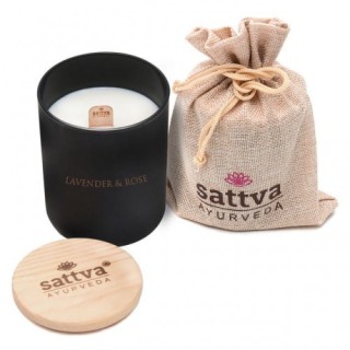 Sattva Ayurveda Natural Soy Candle Lavender and Indian Rose 1 piece