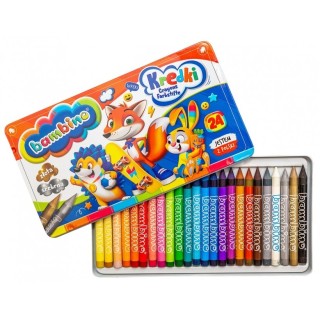 BAMBINO Crayons in a metal box, 24 colors MINI ZOO