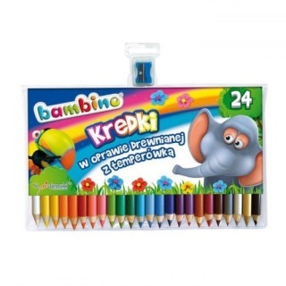 BAMBINO Wooden-framed crayons 24 colors + sharpener