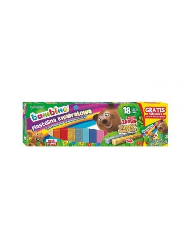 BAMBINO Square plasticine 18 colors + pad