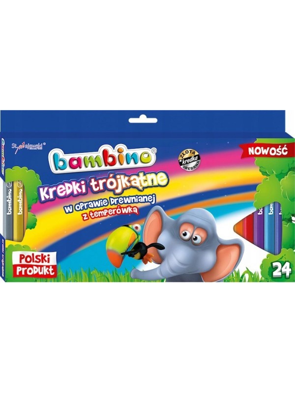 BAMBINO Dreieckige Buntstifte 24 Farben + Spitzer