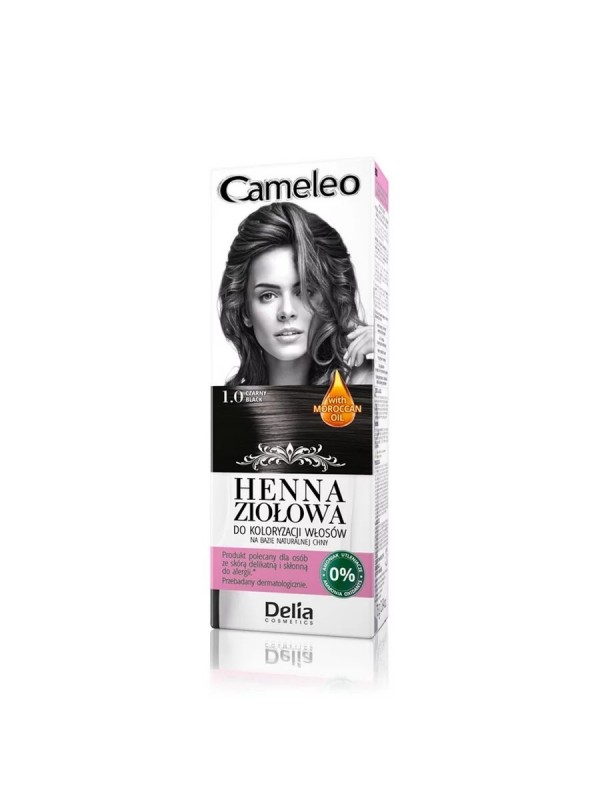 Delia Cameleo Herbal Henna voor haarkleuring 1.0 Zwart 75 g