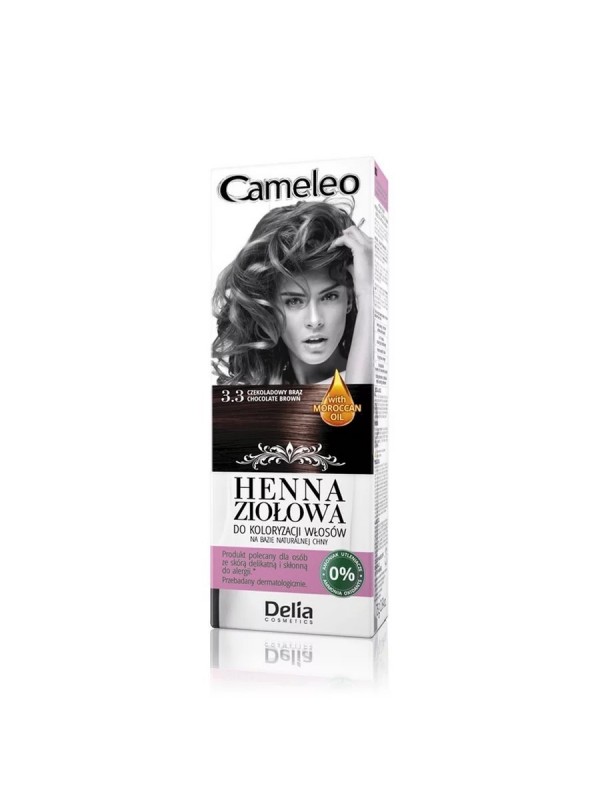 Delia Cameleo Herbal Henna voor haarkleuring 3.3 Chocoladebruin 75 g