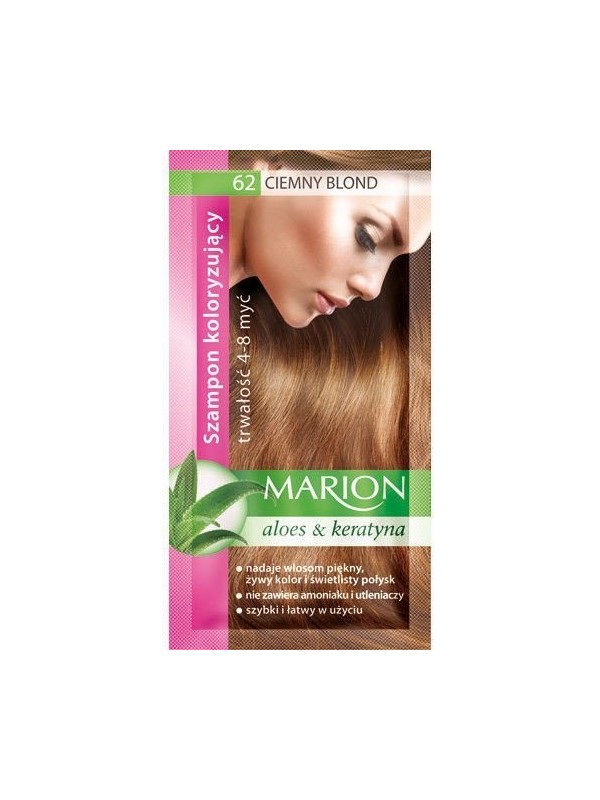 Marion Coloring shampoo with aloe extract 4-8 washes /62/ Dark blond 40 ml