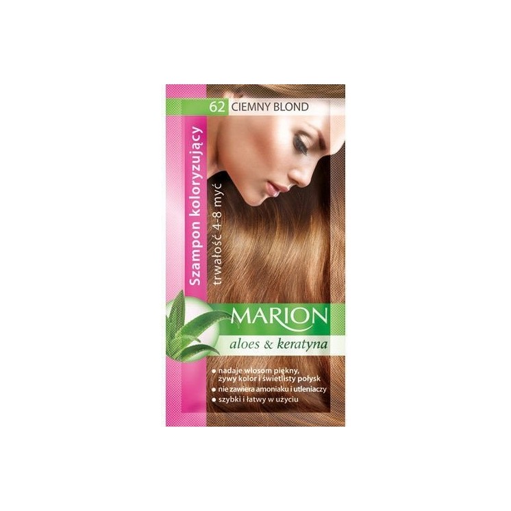 Marion Coloring shampoo with aloe extract 4-8 washes /62/ Dark blond 40 ml