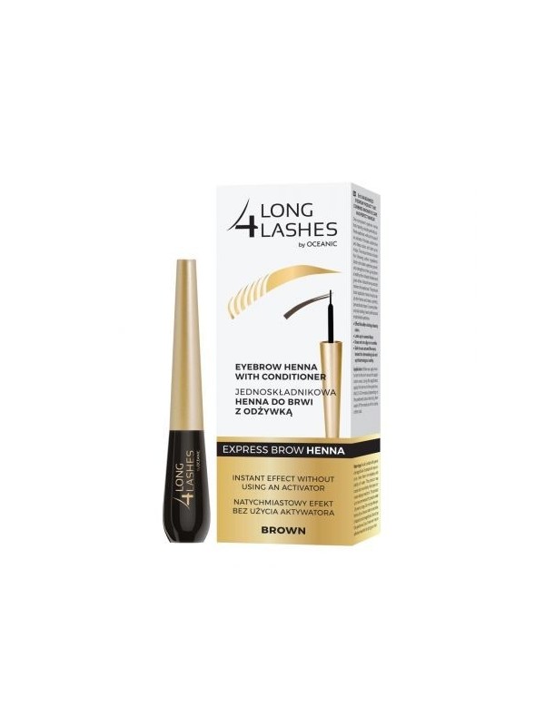 Long 4 Lashes 1-component Henna voor wenkbrauwen met conditioner Brown 6 ml