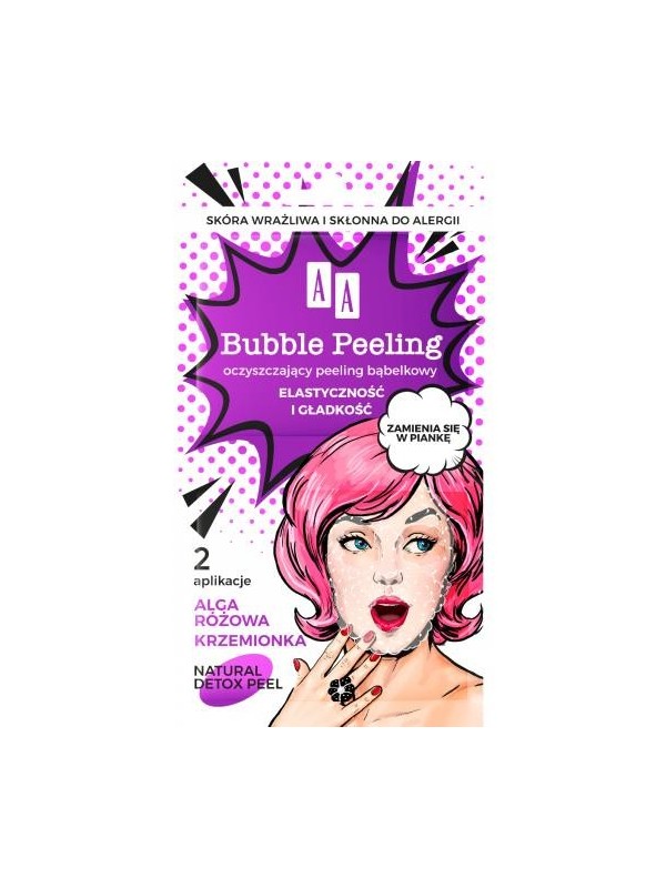 AA BUBBLE PEELING oczyszczający Peeling bąbelkowy Elastyczność i gładkość Alga różowa + Krzemionka 8 ml (31-05-2023)