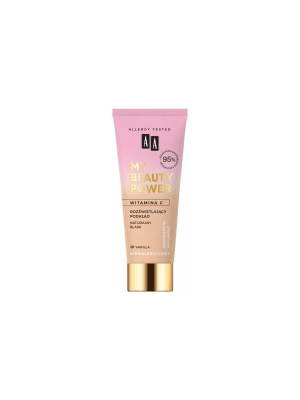 AA MY BEAUTY POWER verhelderende foundation met natuurlijke glans /01/ Vanilla 30 ml