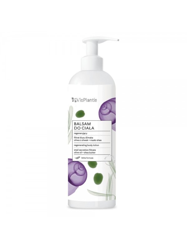 Vis Plantis Regenererende bodylotion met slakkenslijmfiltraat, olijfolie + karitéboter 400 ml