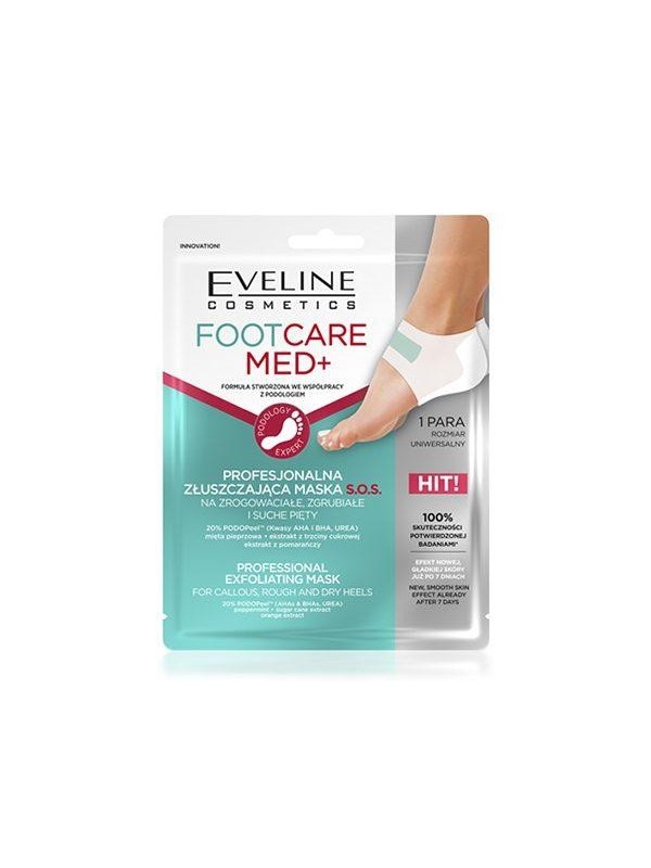 Eveline Footcare Med+ Professioneel exfoliërend SOS Masker voor eeltige, verdikte en droge hielen 1 paar