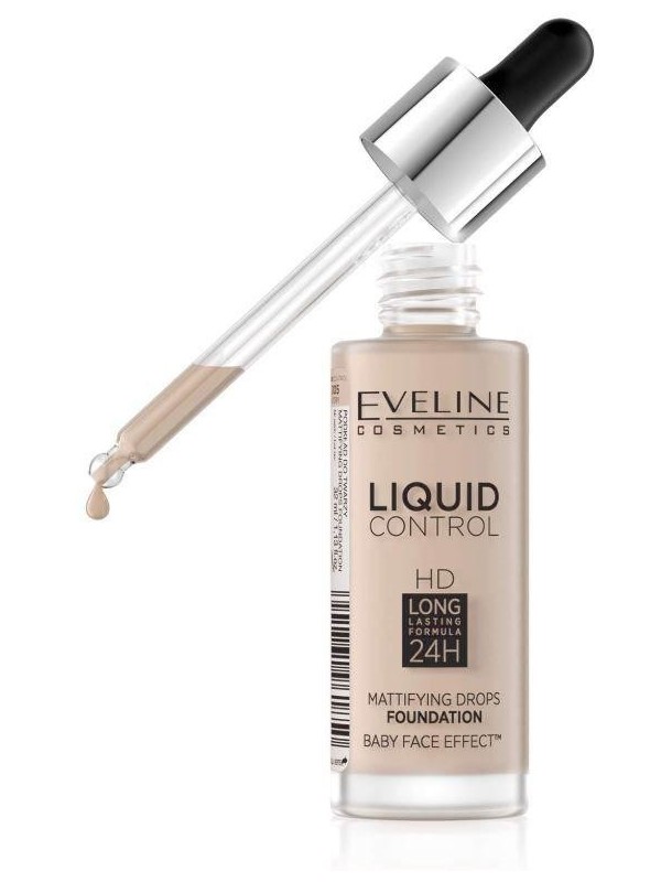 Eveline Liquid Control Foundation in Dropper /001/ Porcelain 32 ml