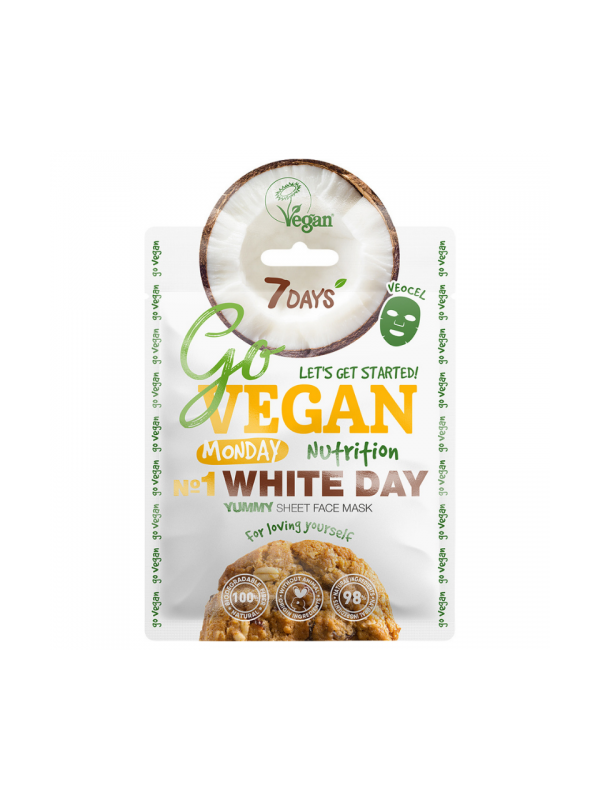 7 days Go Vegan Maseczka do twarzy w płachcie Poniedziałek 25 g (30-06-2023)