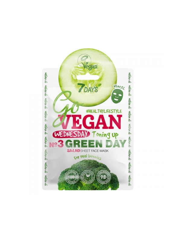 7 days Go Vegan Sheet gezichtsmasker Woensdag 25 gr