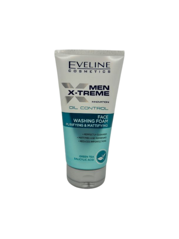 Eveline Men X-Treme Innovatie! Oil Control Foam voor het reinigen en matteren van het gezicht 150 ml