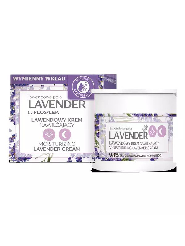 Floslek LAVENDER Vochtinbrengende gezichtscrème Vervangbare navulling 50 ml