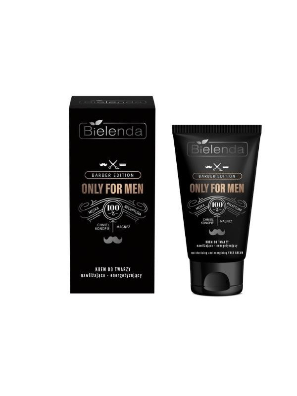 Bielenda ONLY FOR MEN BARBER EDITION Hydraterende en stimulerende gezichtscrème voor mannen 50 ml