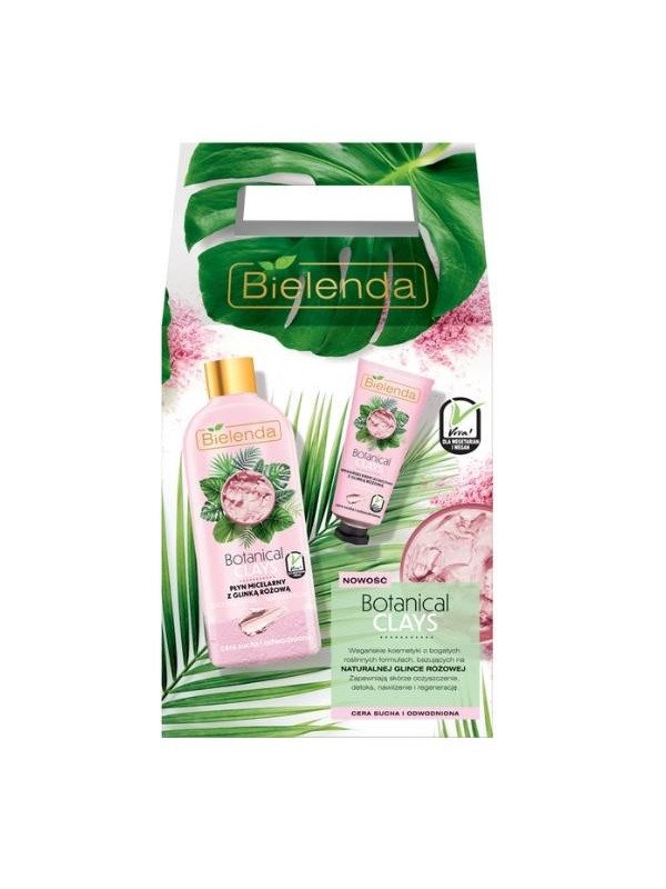 Bielenda Gift Set Botanical Clays Vegan Cream with Pink Clay + Vegan Micellar Liquid with Pink Clay