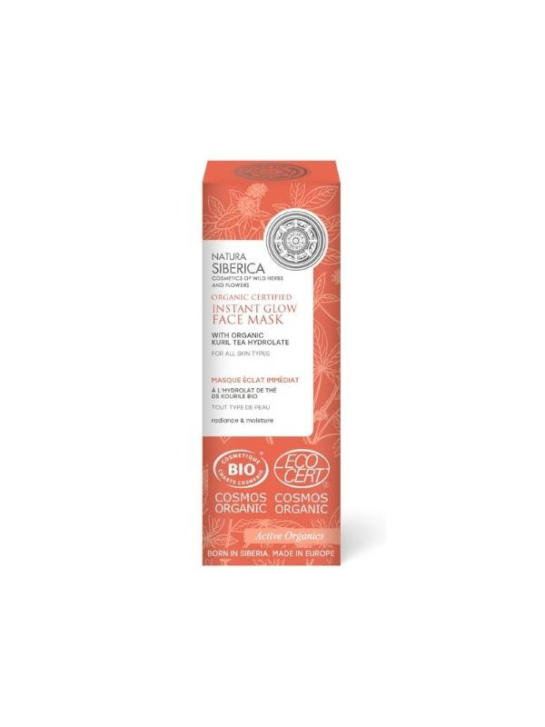 Natura Siberica organic certified brightening face mask with Kuril tea hydrosol 75 ml