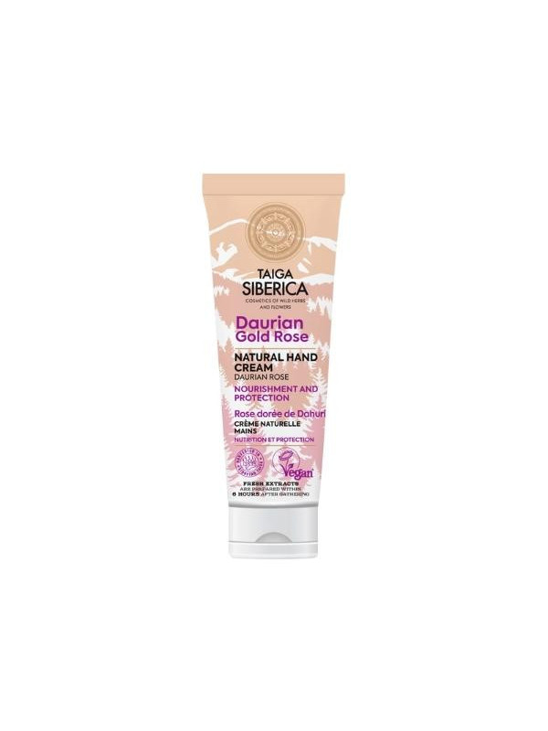 Natura Siberica Taiga Siberica vegan voedende en beschermende Hand- en nagelcrème met Dahuriaanse roos 75 ml