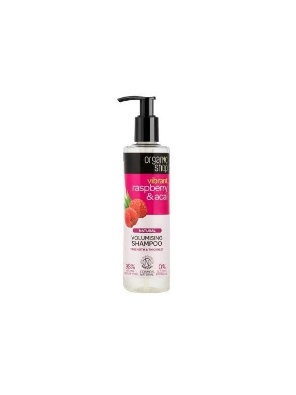 Oragnic Shop natural volumizing hair shampoo Organic Raspberry and Acai 280 ml