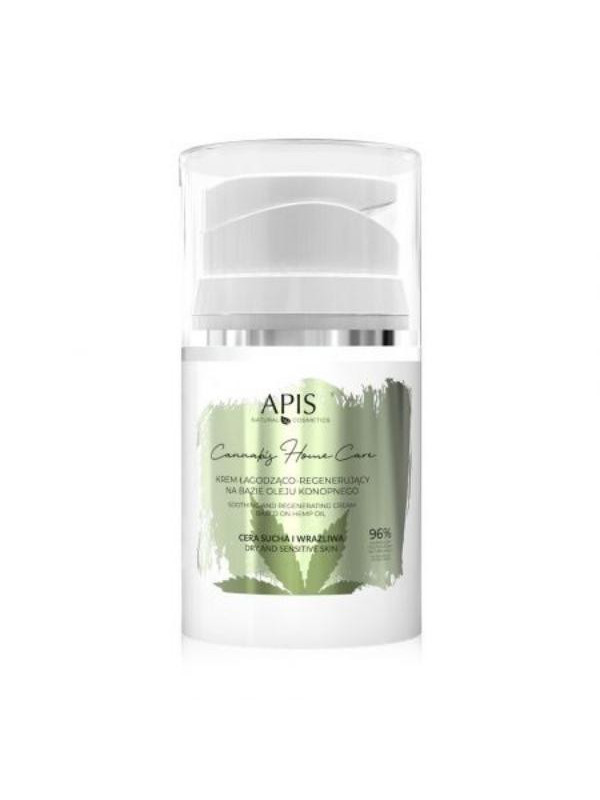 Apis Cannabis Home Care Beruhigende und regenerierende Gesichtscreme auf Basis von Hanföl 50 ml