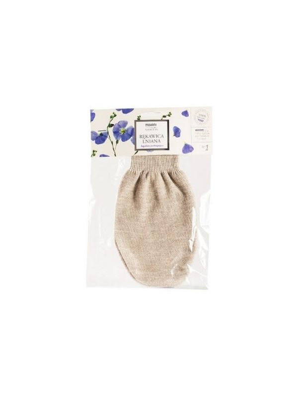 Mohani Natural Spa linen bath mitt gently exfoliating 1 piece