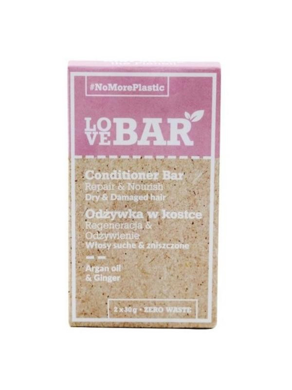 Love Bar Conditioner in een reep voor droog en beschadigd haar Arganolie & Gember 2x30 g