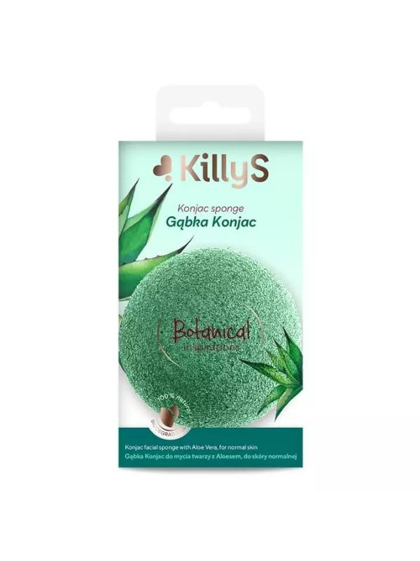 KillyS Botanical Inspirations Konjac face wash spons met aloë vera voor de normale huid 1 stuk