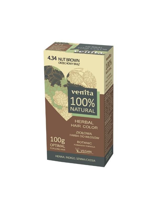 Venita Herbal Hair Color herbal hair dye /4.34/ Walnut Brown 100 g