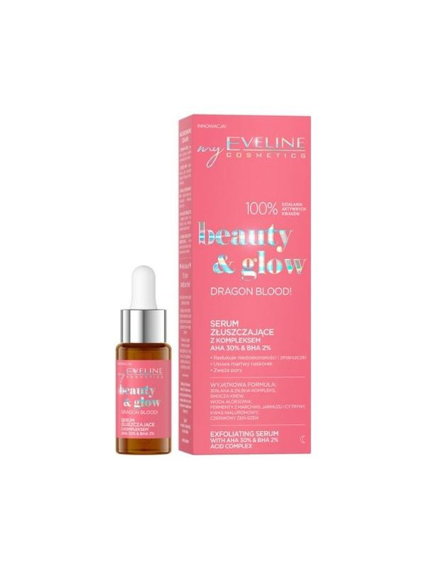 Eveline Beauty & Glow Dragon Blood! Exfoliating Serum with AHA 30% & BHA 2% complex 18 ml